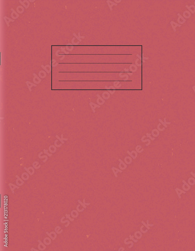 Blank school notepad template. Empty exercise book cover.