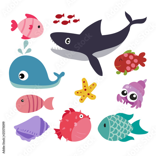 marine life vector collection design