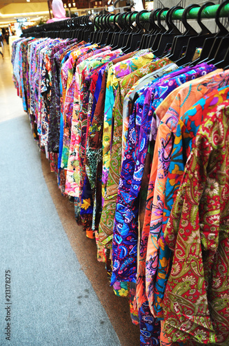 Variety of Malay Traditional wear on rack for sale during hari raya