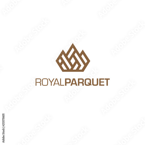 Vector logo design template for Parquet, Laminate, flooring. Crown sign