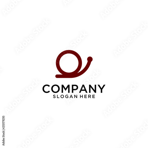 Simple line snail logo design