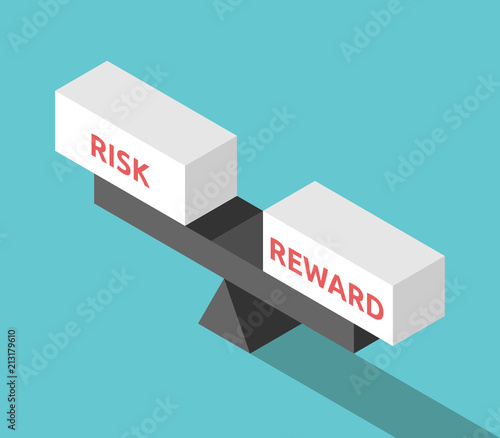 Isometric balance, risk, reward photo