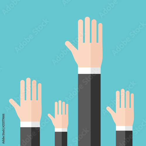 Raised hands, voting, question