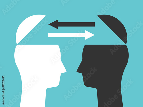 Two heads exchanging thoughts