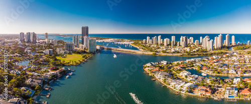Aerial view of Surfers Paradise and Southport on the Gold Coast, photo