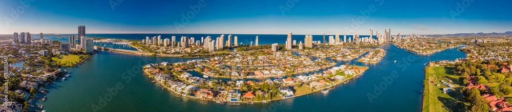 Aerial image of Surfers Paradise and Southport on the Gold Coast