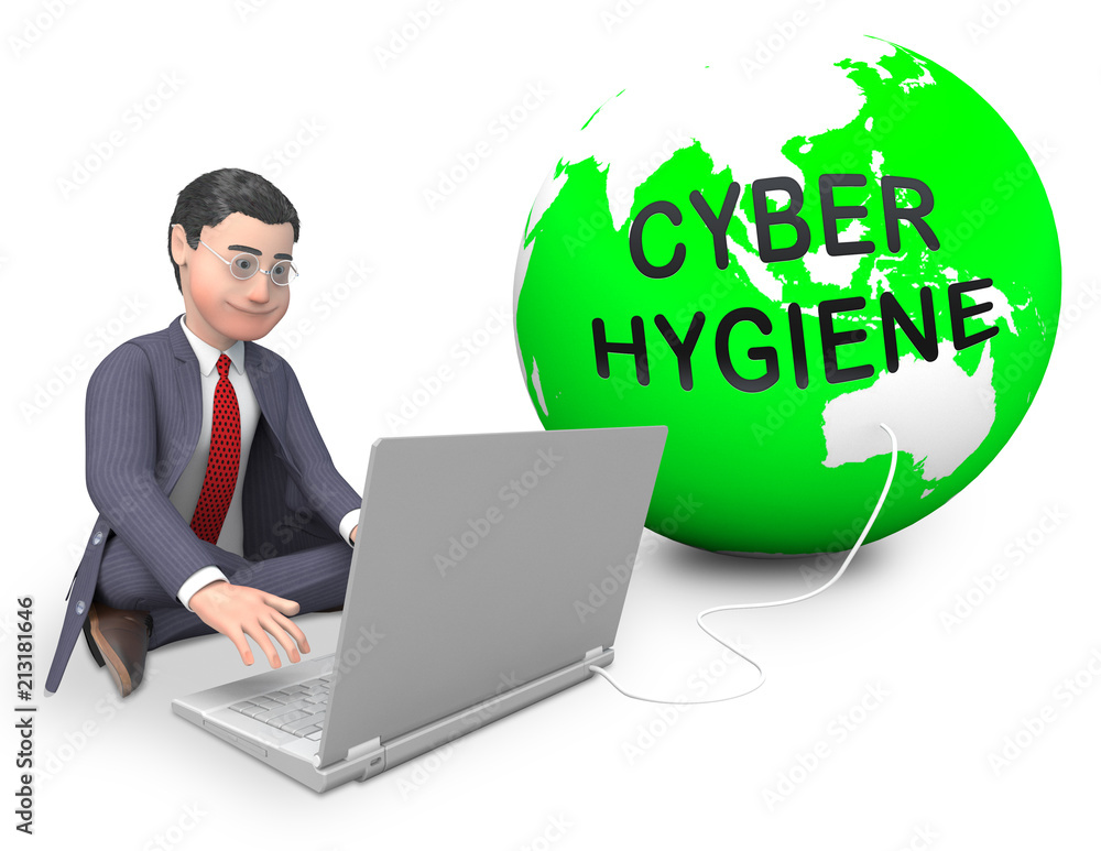 Cyber Hygiene Healthy Data Structure 3d Rendering Cyber Hygiene Healthy Data Structure 3d Rendering