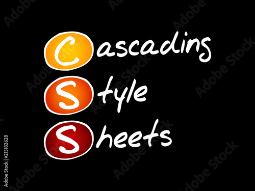 CSS - Cascading Style Sheets acronym, technology concept background