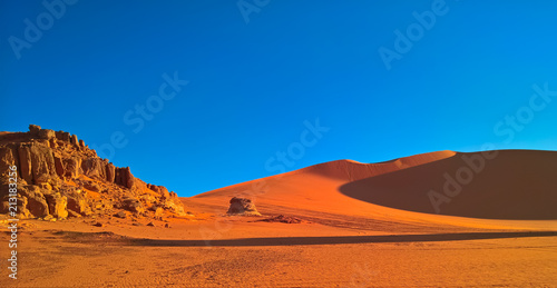 Sunrise view to Tin Merzouga dune, Tassili nAjjer national park, Algeria