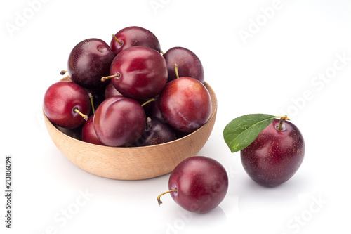 Sweet plums in bowl