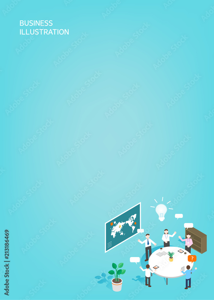 Set of business characters working in office. Set of business characters working in office.