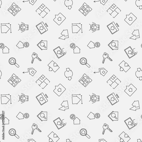 Real Estate simple vector seamless pattern