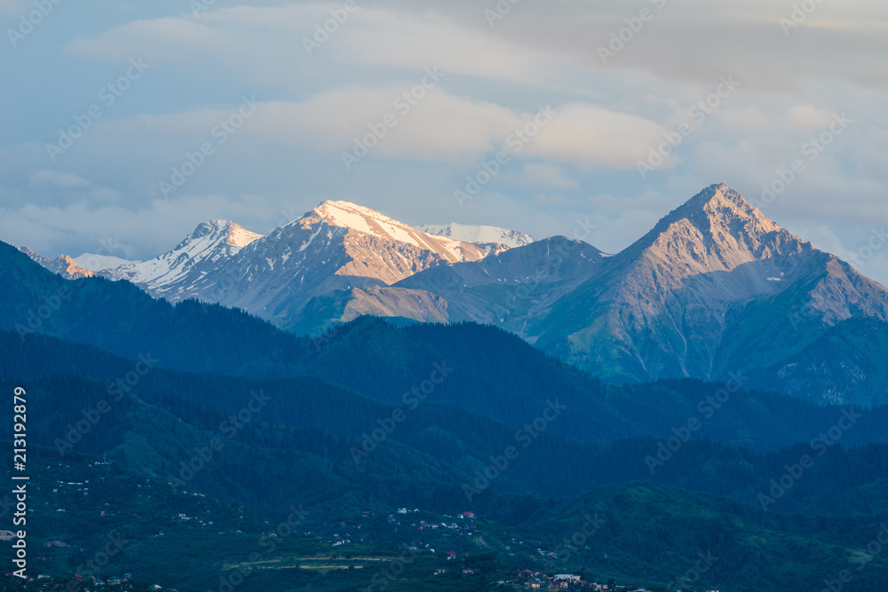 beautiful sunset in the city of Almaty, Kazakhstan beautiful sunset in the city of Almaty, Kazakhstan