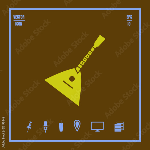 traditional russian music instrument balalaika vector icon