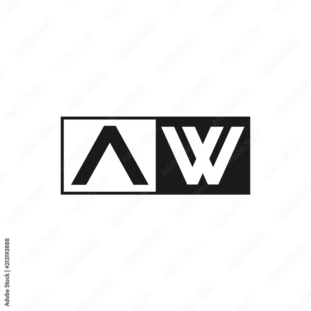 Initial Letter AW Logo Template Design Initial Letter AW Logo Template Design