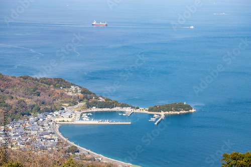 Landscape of local fishing port in shonai peninsula,kagawa,shikoku,japan