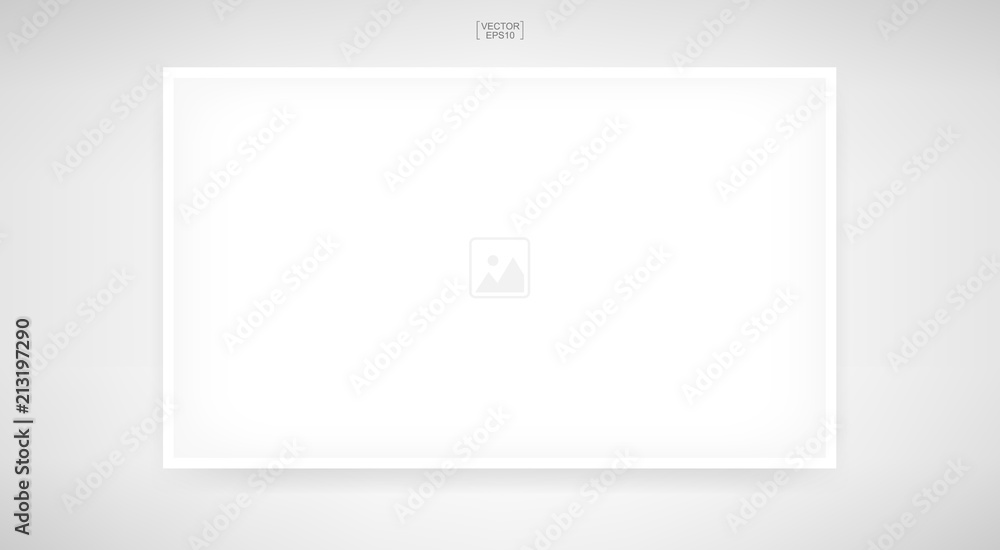 Empty photo frame or picture frame on white background. Background for artwork, photography, poster and banner product with area for copy space. Vector. Empty photo frame or picture frame on white background. Background for artwork, photography, poster and banner product with area for copy space. Vector.