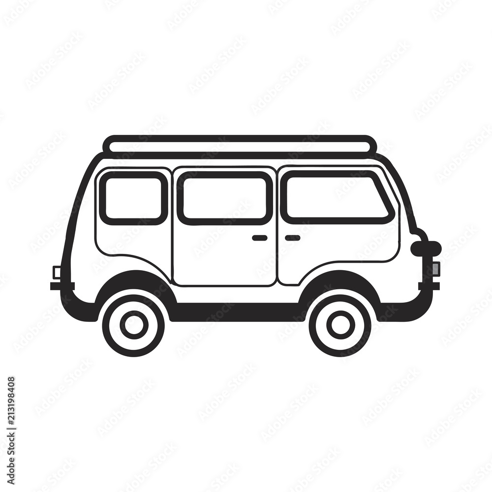 Hand drawn multi-purpose vehicle car illustration