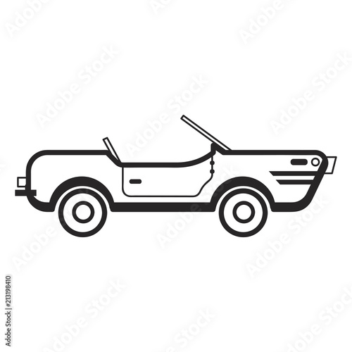 Hand drawn convertible car illustration