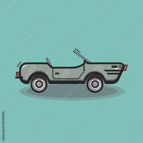 Hand drawn convertible car illustration
