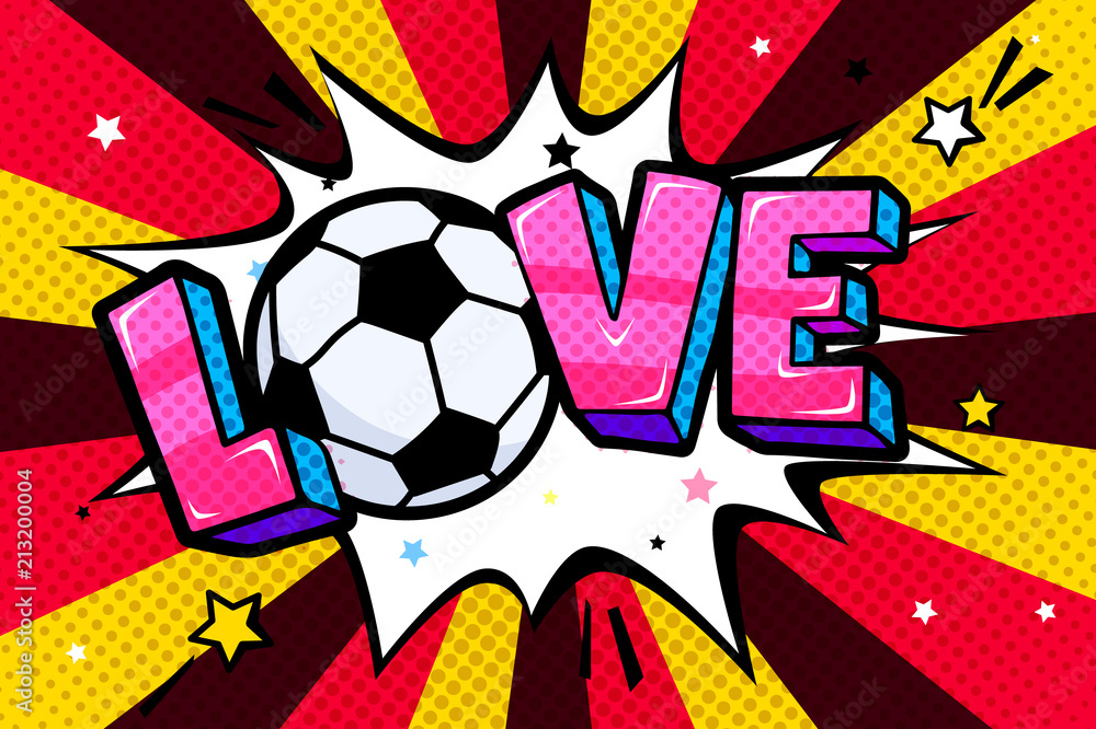 Soccer concept in pop art style.