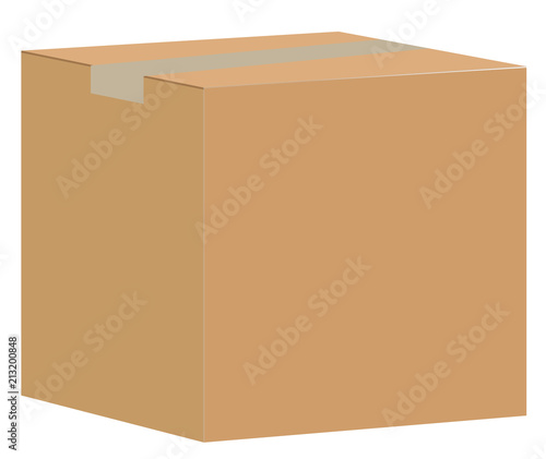 brown closed carton delivery packaging box isolated on white background. paper box sign. blank cardboard box.