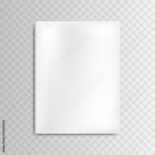 Vector blank mockup cover white magazine on gray background