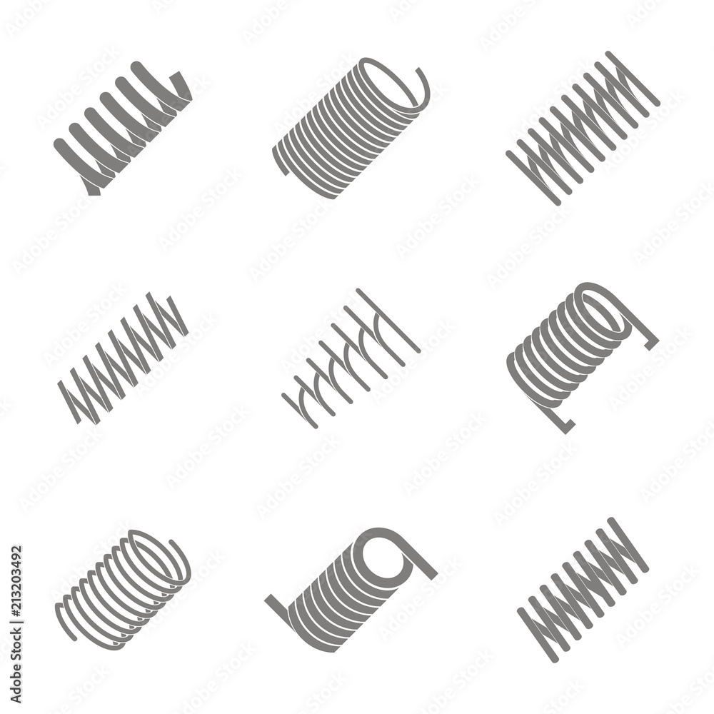 set of monochrome icons with Springs for your design set of monochrome icons with Springs for your design