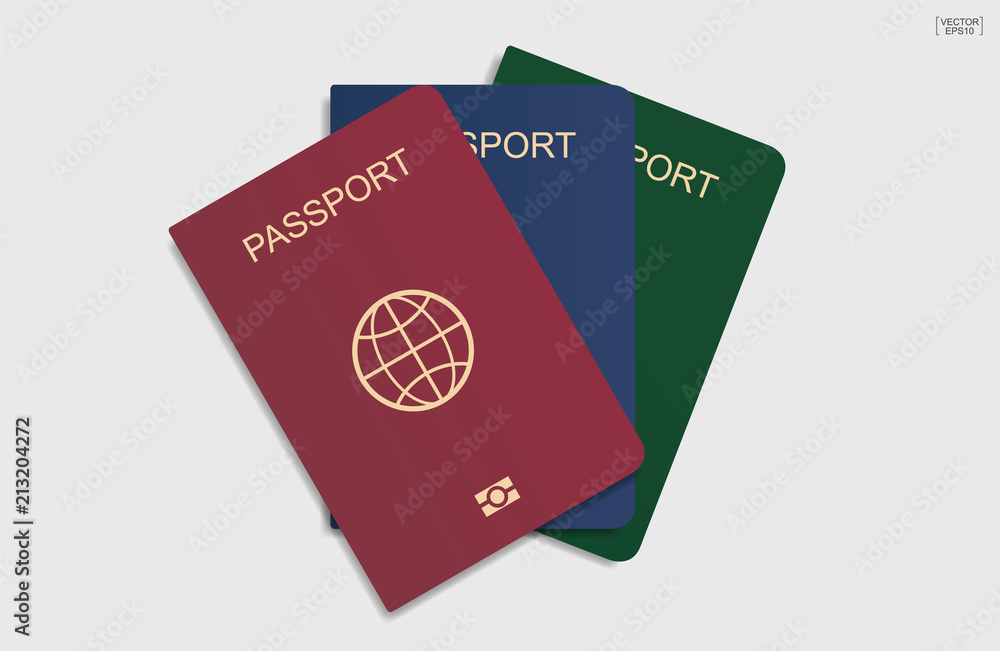 Set of passport on white background. Vector. Set of passport on white background. Vector.
