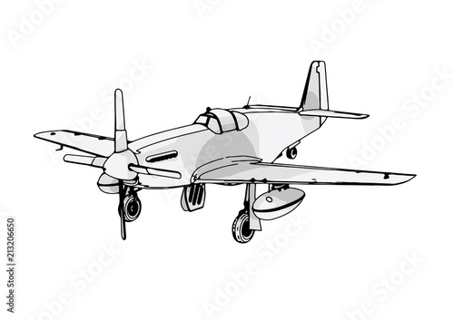 Fototapeta Naklejka Na Ścianę i Meble -  vector airplane sketch
