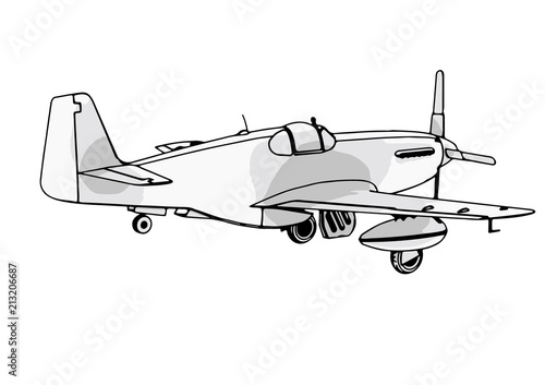 vector airplane sketch