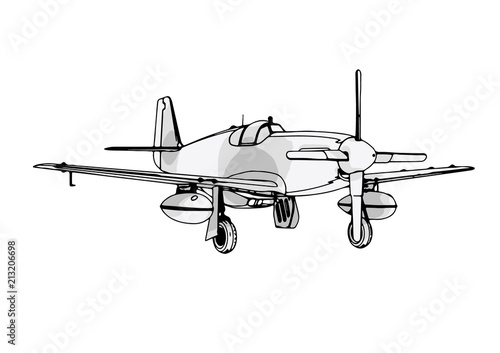 Fototapeta Naklejka Na Ścianę i Meble -  vector airplane sketch