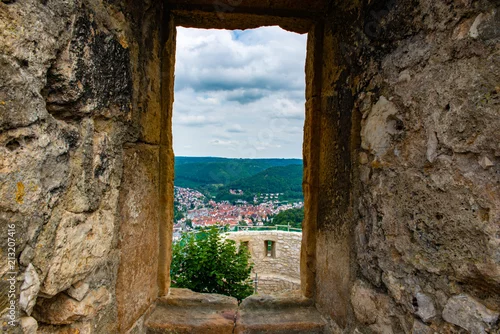 Fototapeta burgruine, krajobraz, wejście, drzwi, kamień
