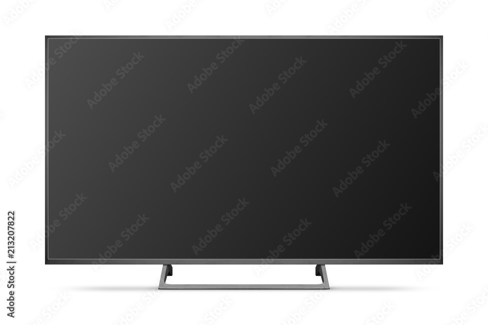 TV 4K flat screen lcd or oled, plasma realistic illustration, Black blank HD monitor mockup with clipping path TV 4K flat screen lcd or oled, plasma realistic illustration, Black blank HD monitor mockup with clipping path