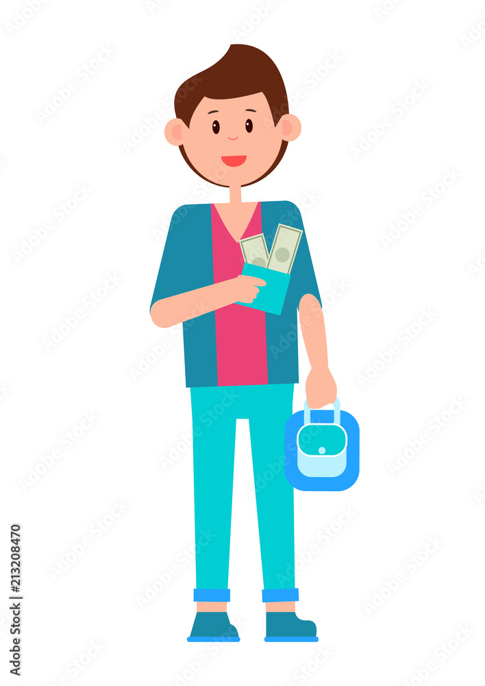 Bright Poster with Joyful Young Man in Cute Suit Bright Poster with Joyful Young Man in Cute Suit