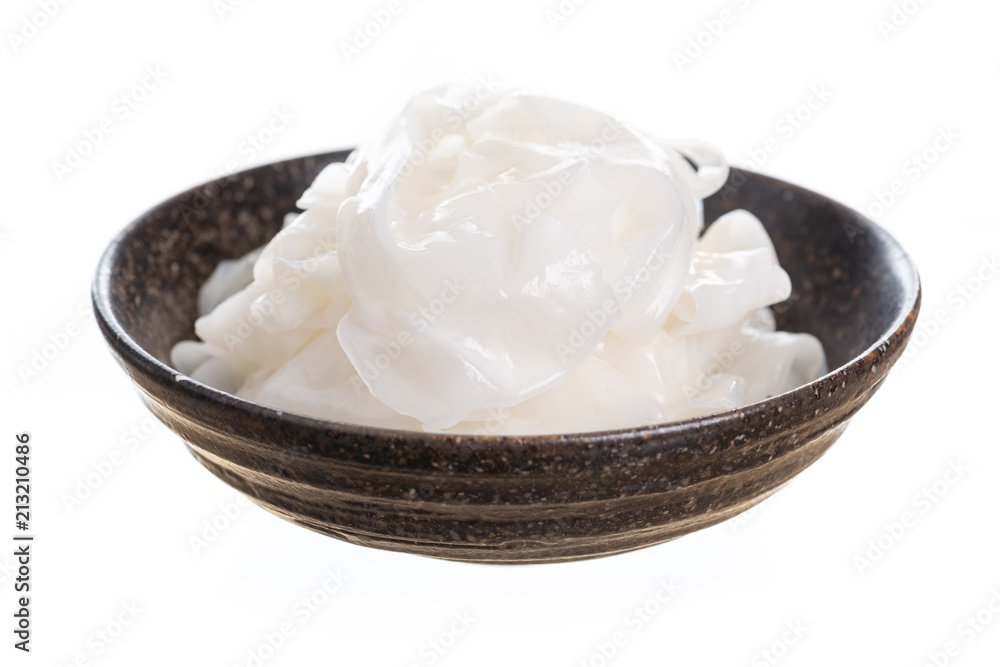 Rice flat noodles on white background Rice flat noodles on white background