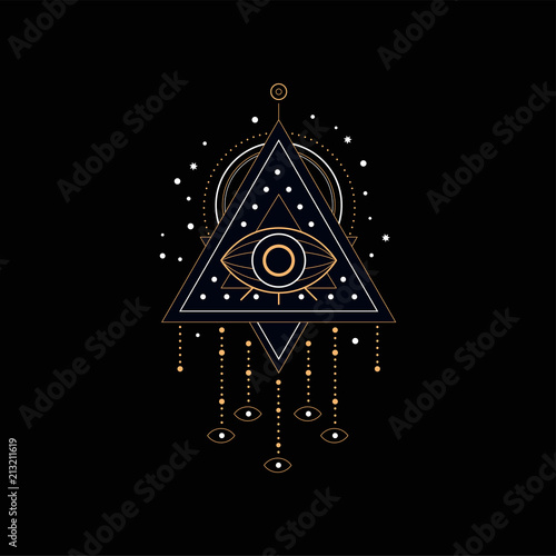 Dream catcher, traditional American Indian dream trap vector Illustration on a black background
