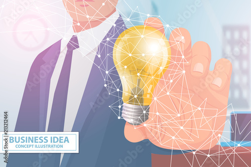 Business Idea Concept Illustration with Light Bulb
