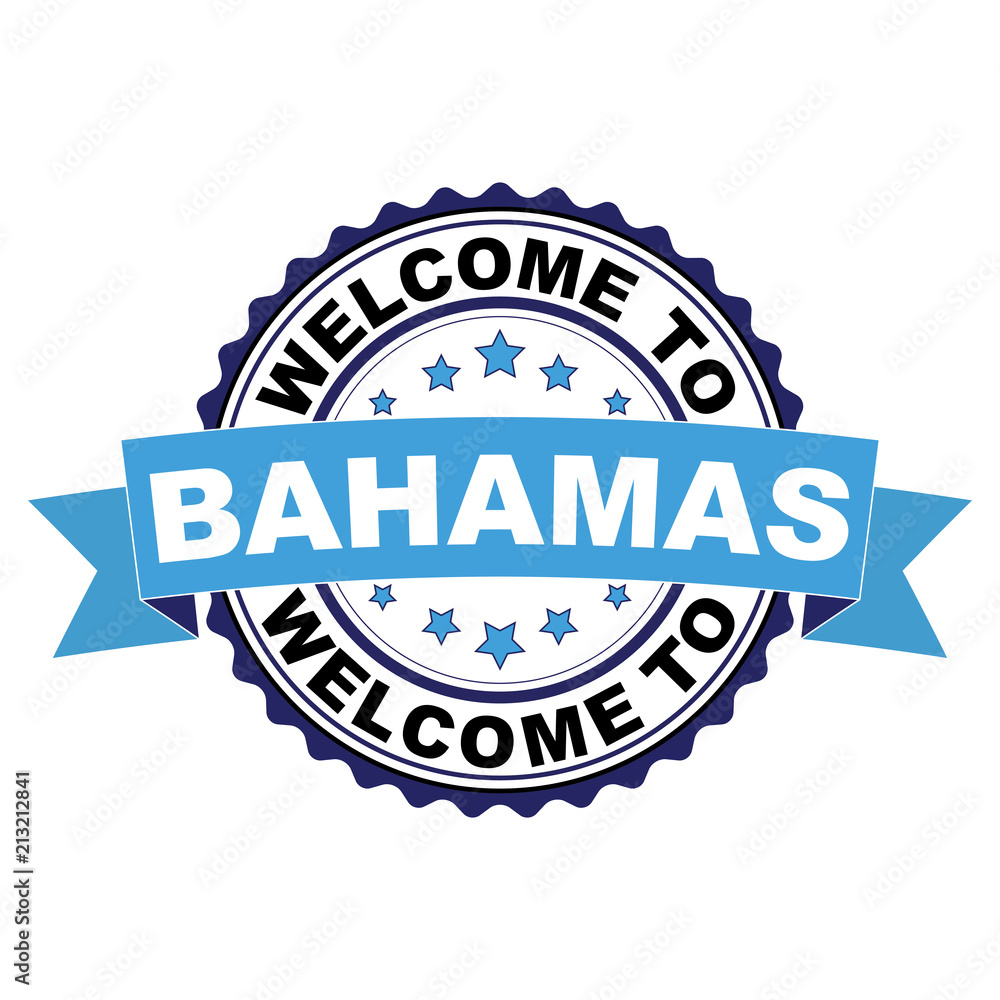 Welcome to Bahamas blue black rubber stamp illustration vector on white background Welcome to Bahamas blue black rubber stamp illustration vector on white background