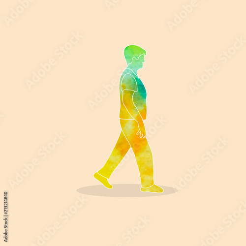 watercolor silhouette man © zolotons
