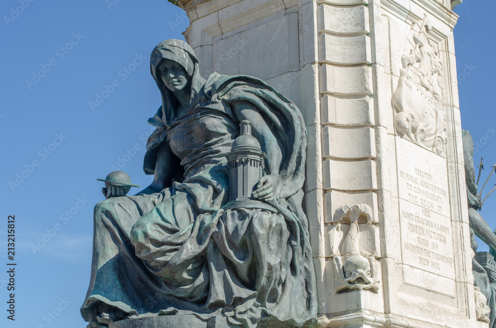 Detail of Queen Victoria statue in front of Hull City Hall