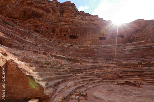 Ancient theater in Petra  Rose City   Jordan