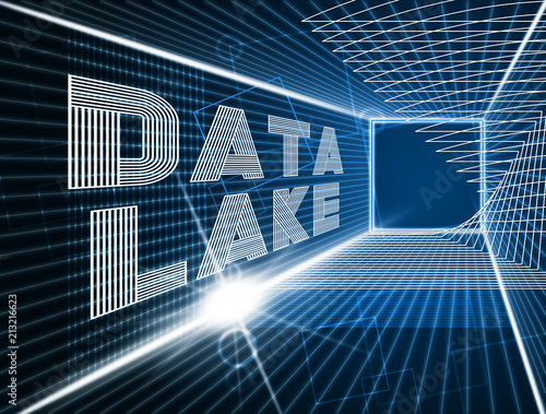 Data Lake Digital Datacenter Cloud 3d Illustration