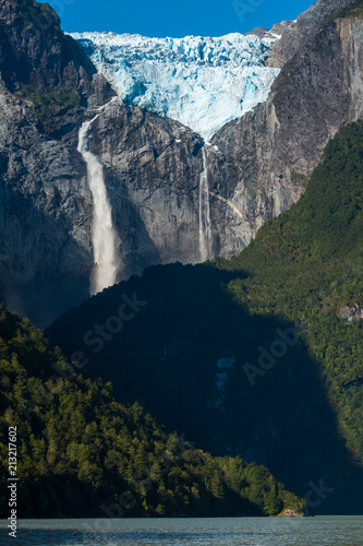 Hanging Glacier in the Quelat National Park, Patagonia, Chile photo