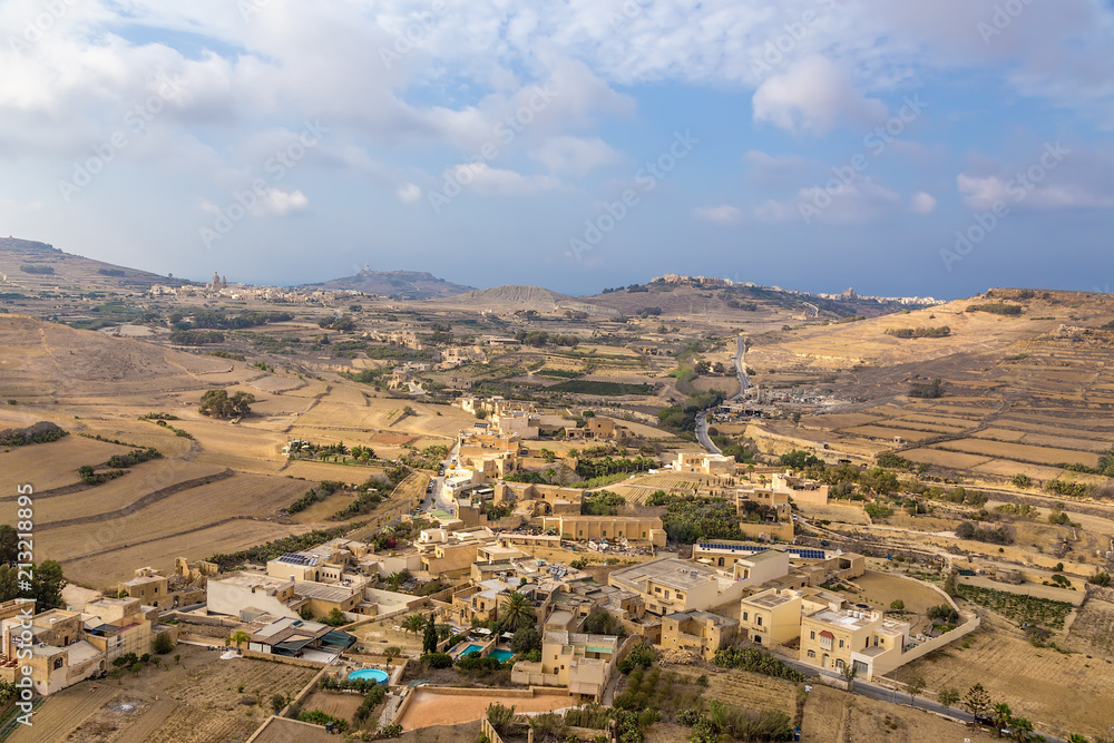 Victoria, the island of Gozo, Malta. View of the picturesque surroundings of the Citadel