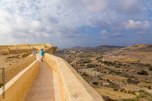 Victoria  the island of Gozo  Malta. Fortress wall of the Citadel and picturesque surroundings
