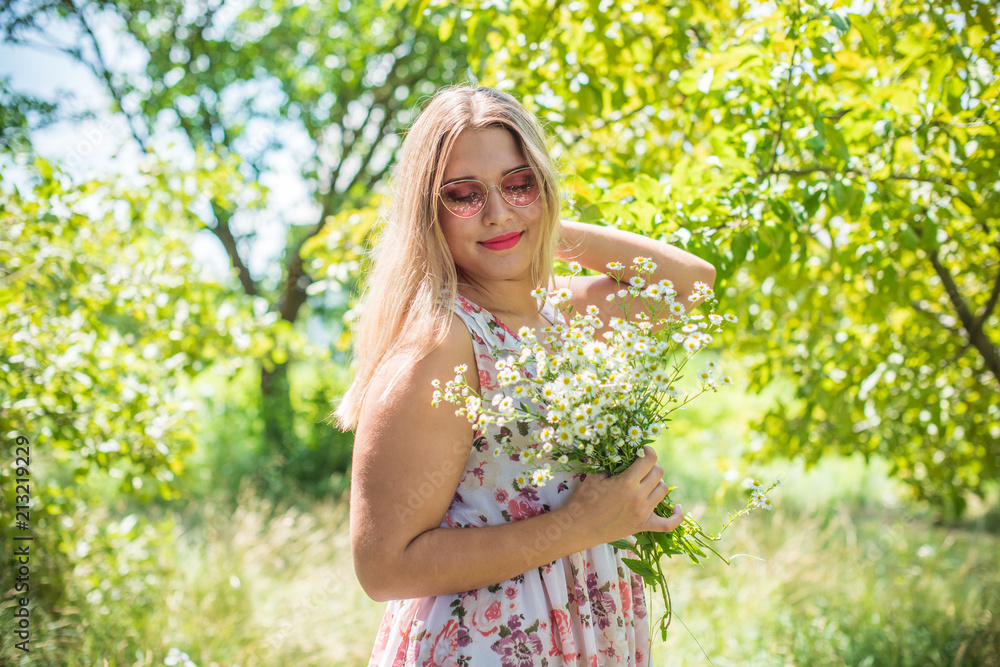Plus size European or American sweet woman at nature, enjoy the life, walks. Life of people xl size, happy nice natural beauty woman. Concept of overweight Plus size European or American sweet woman at nature, enjoy the life, walks. Life of people xl size, happy nice natural beauty woman. Concept of overweight