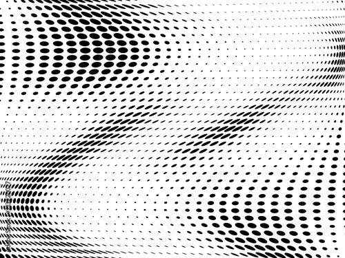 Halftone wavy background. Digital gradient. Dotted pattern with circles  dots  point small scale. 