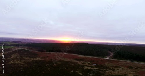 Wallpaper Mural Aerial Drone footage over British Countryside at Dawn Torontodigital.ca