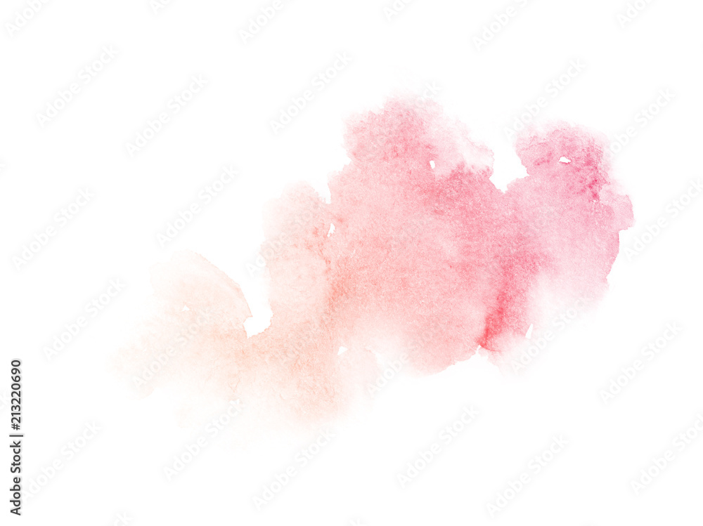 rainbow watercolor splash backdrop isolated on white, for text,tag, logo, design.  color like pink, peach, orange
